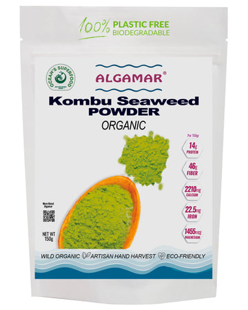 Kombu Seaweed Powder, Organic - Kosher 150 gr