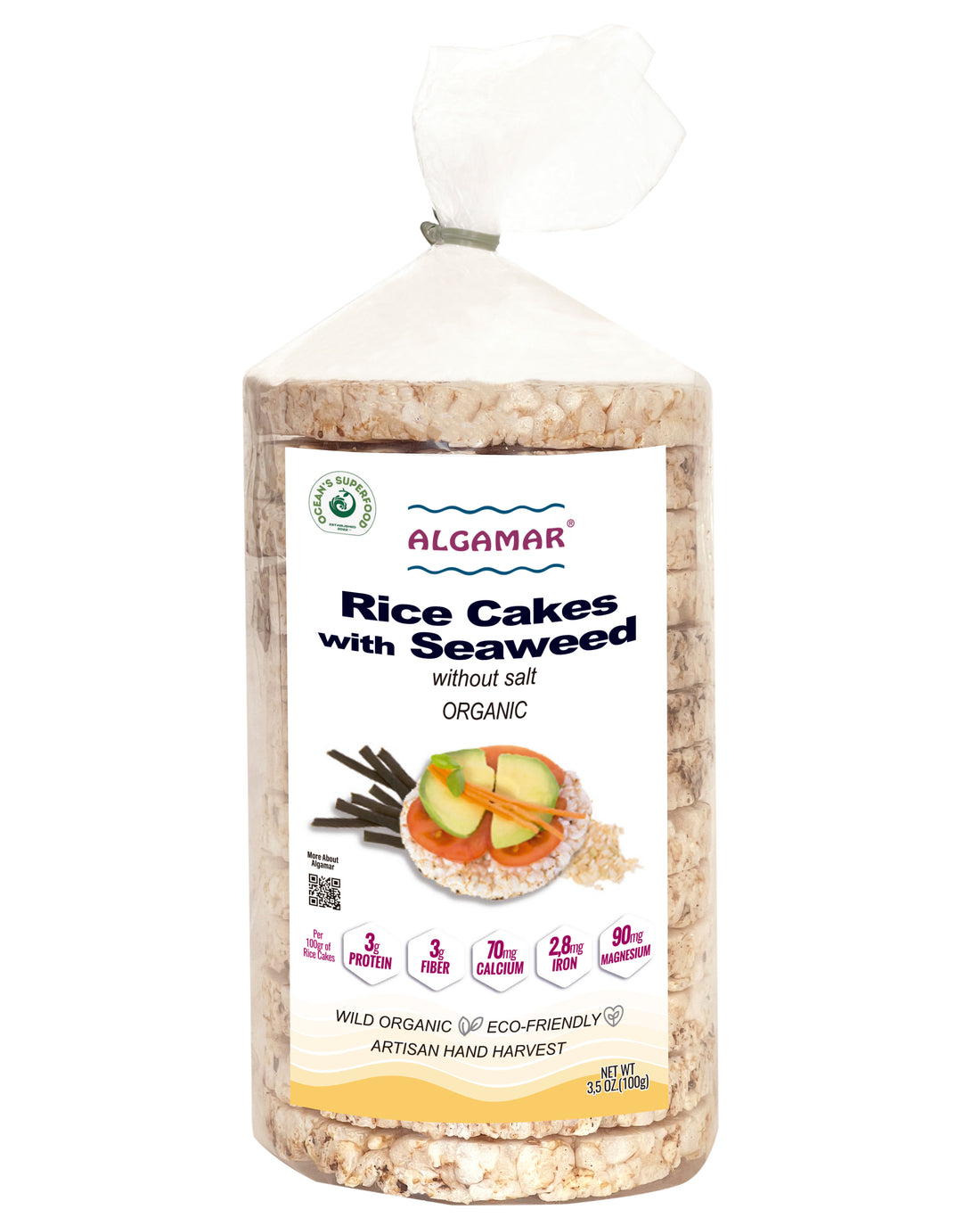 Rice Cakes with Seaweed without Salt, Organic