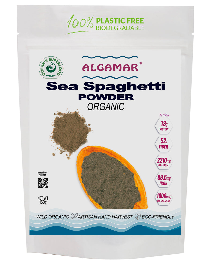Sea Spaghetti Seaweed Powder, Organic - Kosher 150 gr